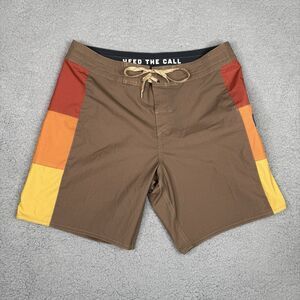 Howler Brothers Board Shorts Mens 34 Brown HB Chargers Premium Swim Surf Trunks